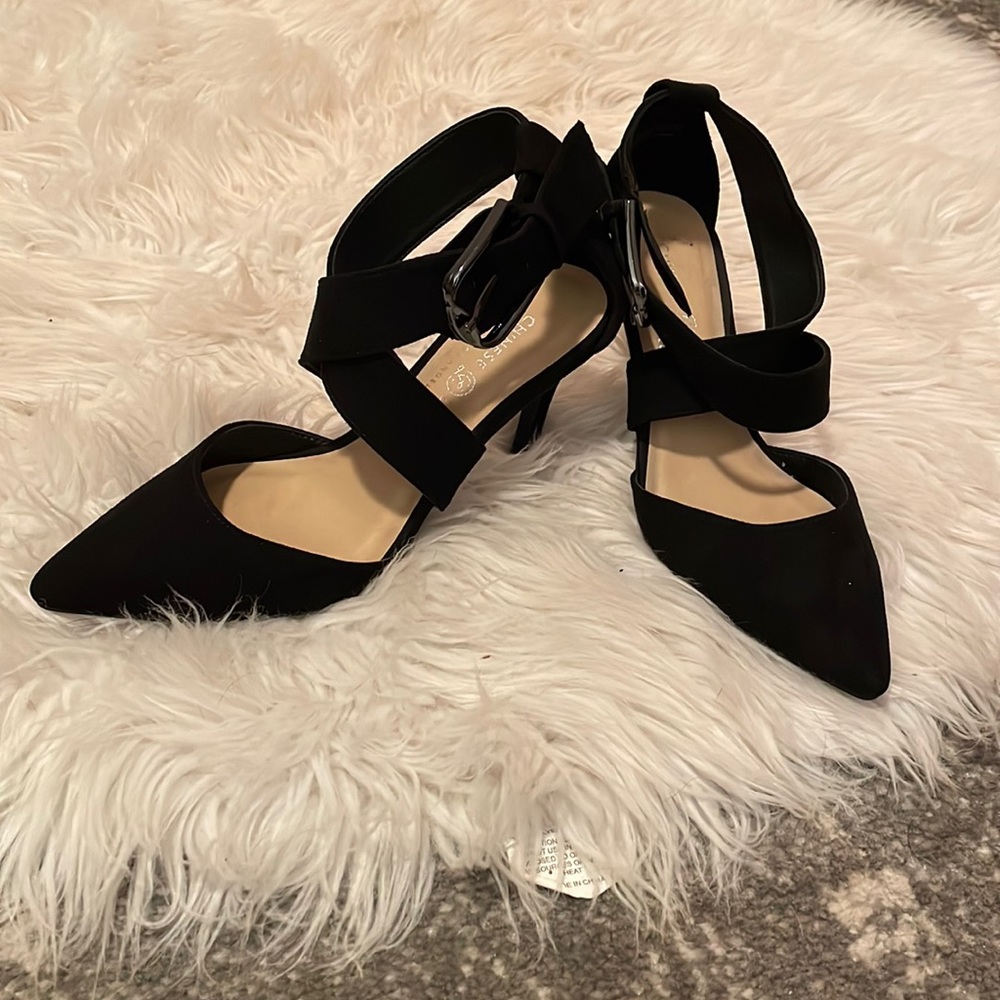 Black heels with straps